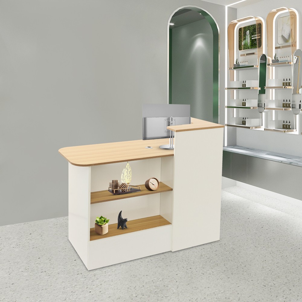 Modern Reception Desk Reception Counter Reception Desk with Lockable Drawer