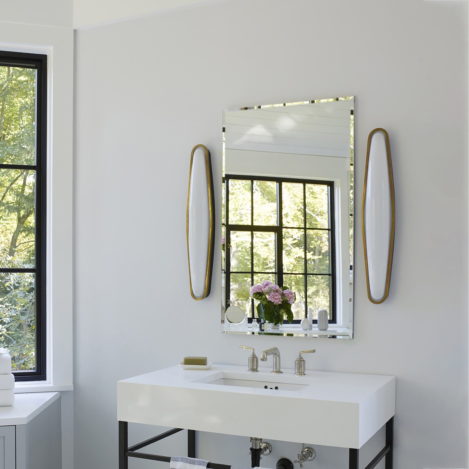 Plastic Bathroom Medicine Cabinet with Mirror, 2 Adjustable Plastic Shelves