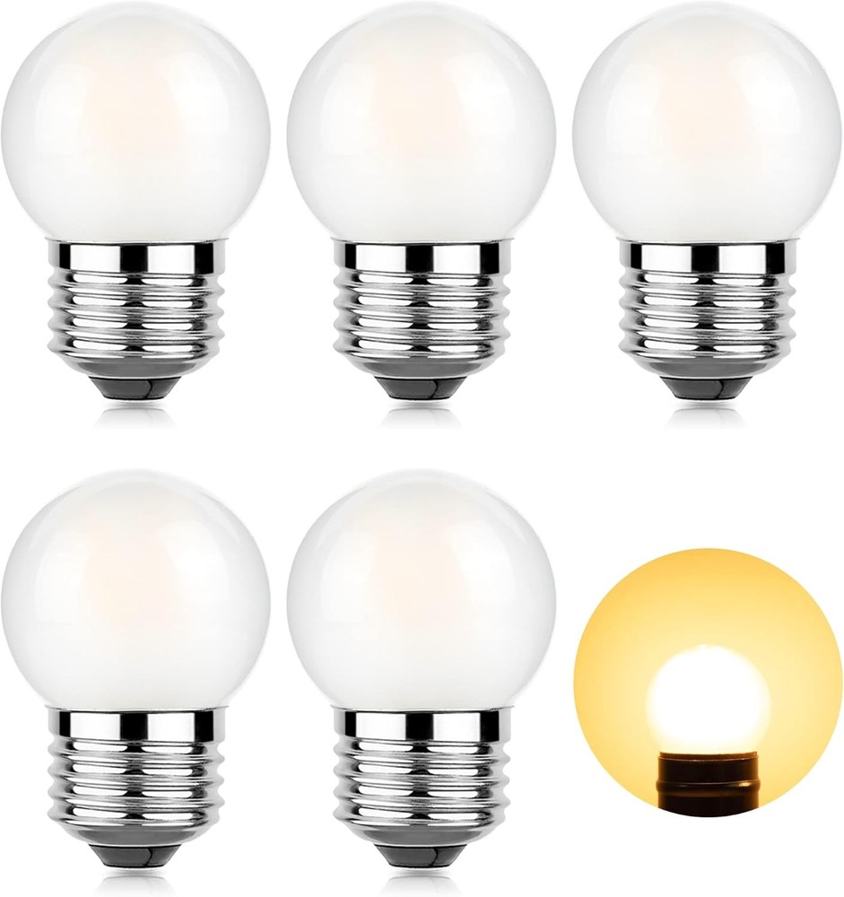 Dimmable LED 3W Small Light Bulb, 25w Equivalent E26 Standard Screw Base, G40...