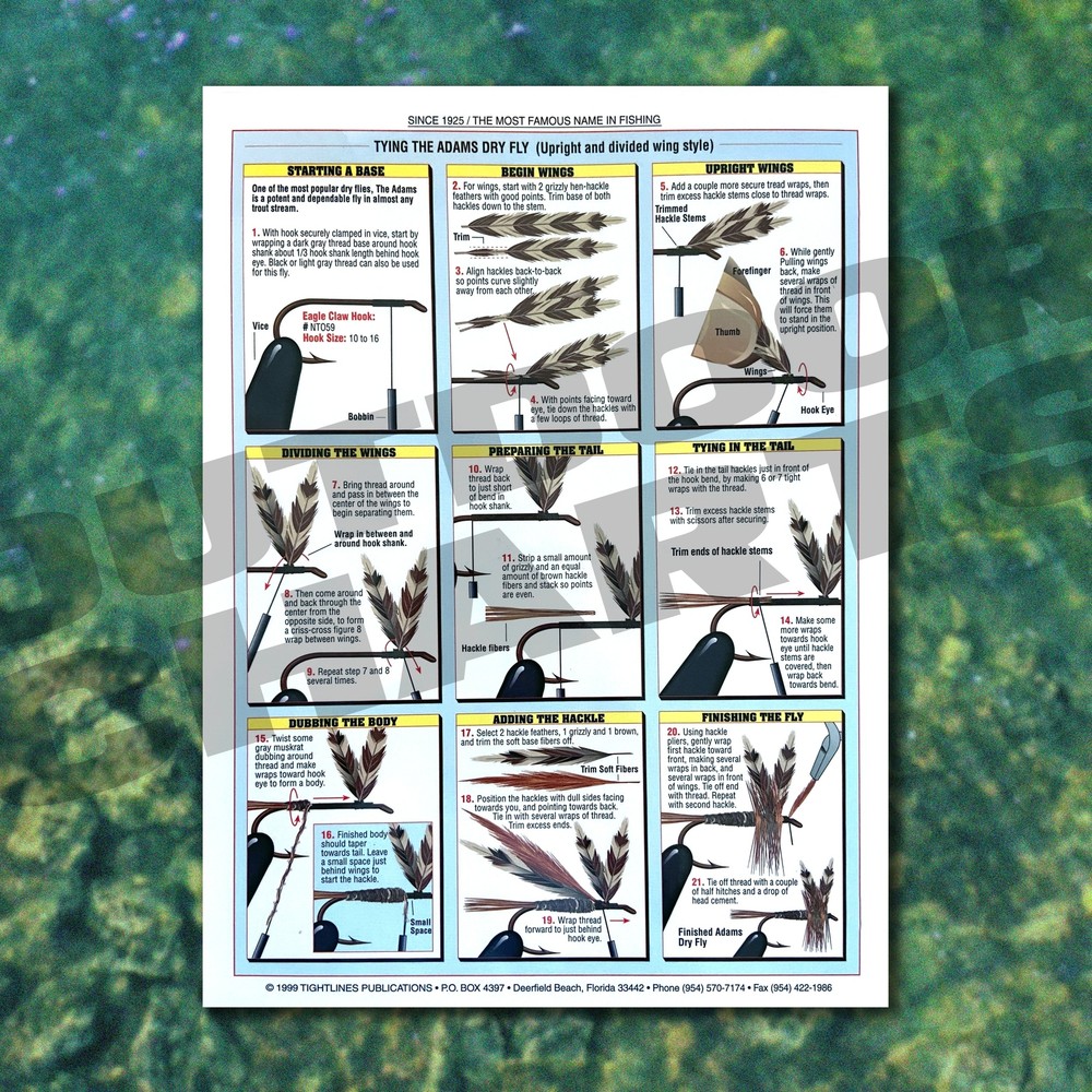 Basic Fly Tying Chart #1 (How To For Tying Dry Flies)