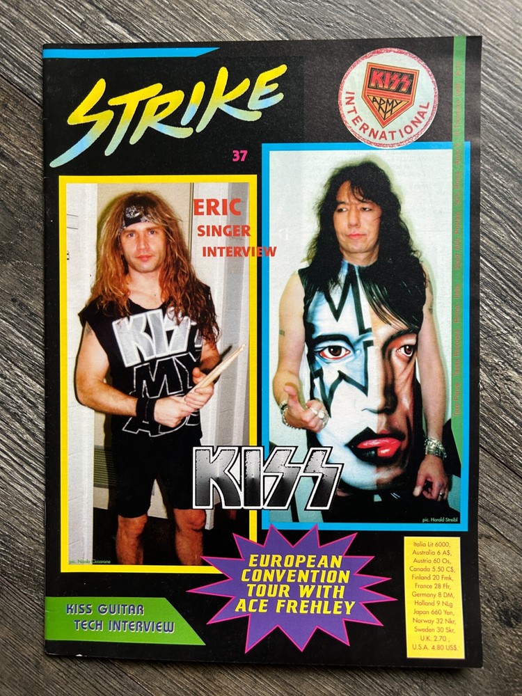 KISS Fanzine Magazine KISS STRIKE #37 1995 Italy Ace Frehley Singer Vintage Kiss