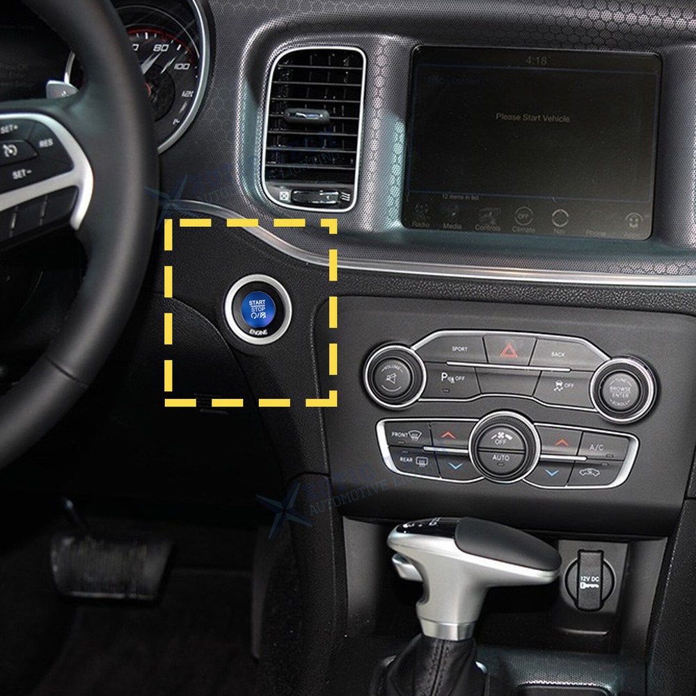 BLUE Ignition Engine Start Stop Push Button Cover For Dodge Charger Durango Ram
