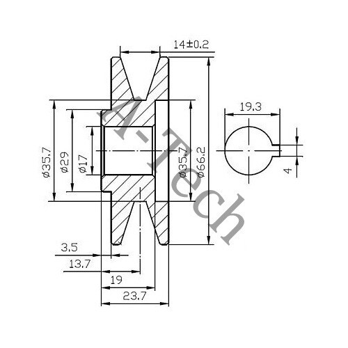 Delco 10SI Alternator Generator Deep V Belt Pulley Chevrolet Tractor 1/2" W