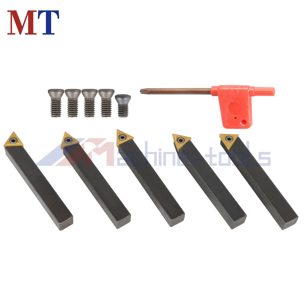 5 Pc 1/2 Inch Carbide Indexable Turning Tool Lathe Tool Bit With Carbide Inserts