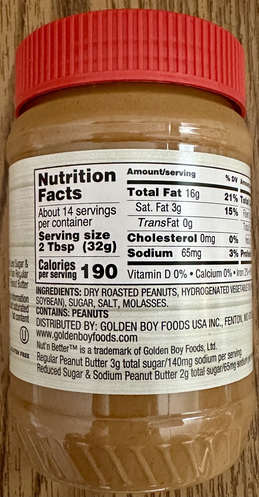 Lot of 3: Nut'N Better Creamy Peanut Butter Low Sugar/Sodium 16oz Jars BB 12/26