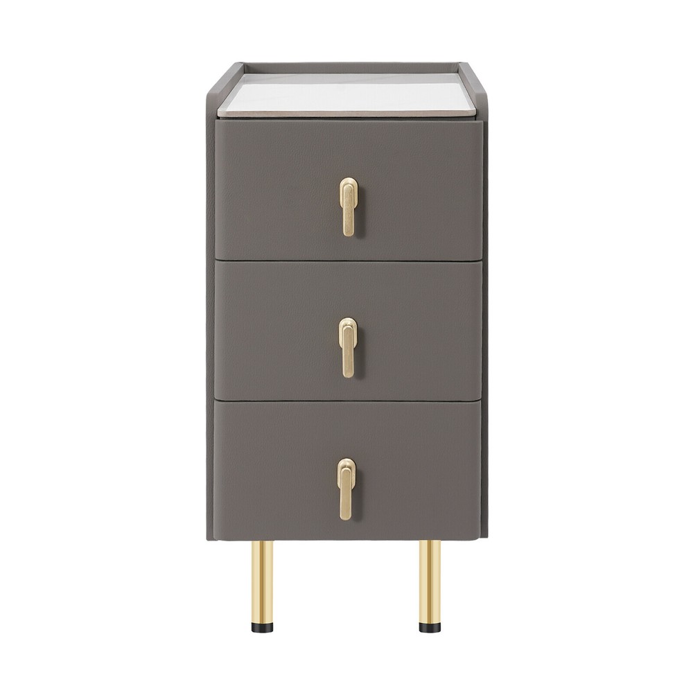 Three-Layer Bedside Cabinet with Drawers, Space-Saving Nightstand