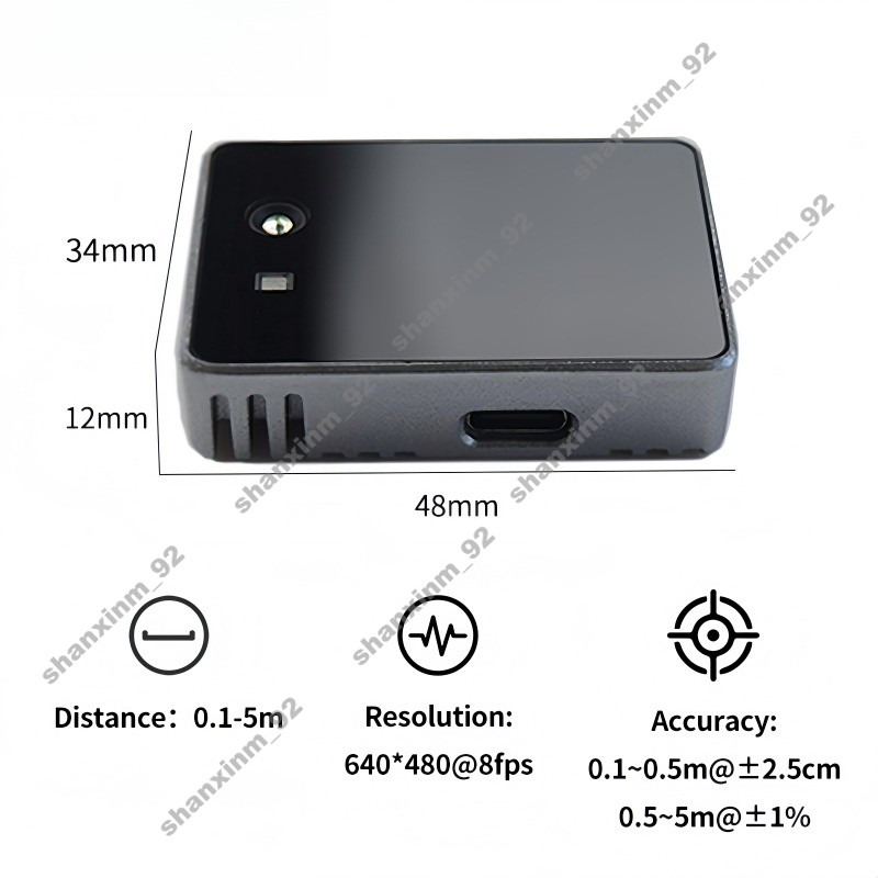 3D Solid-State Lidar TOF Indoor 5M Ranging Barrier-Resistant Distance Sensor