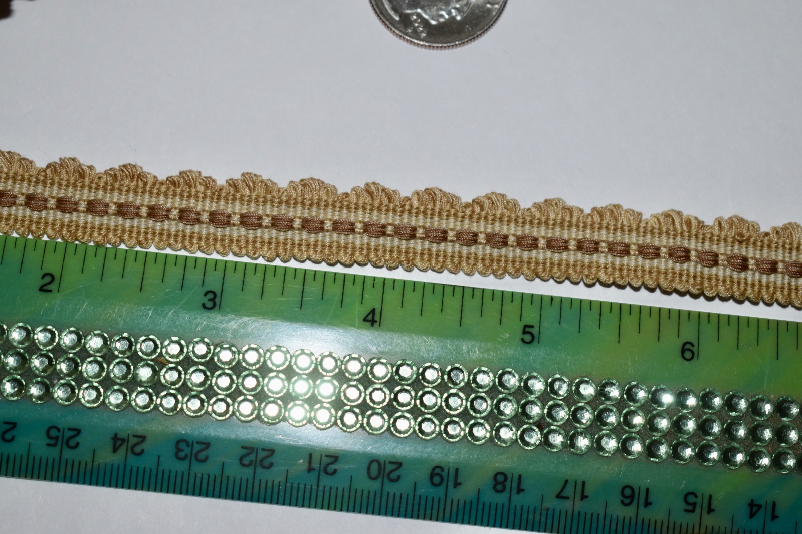 6.53 yds (4pcs=235") Samuel & Sons LANCASTER GIMP Beige 1/2"wide Trim