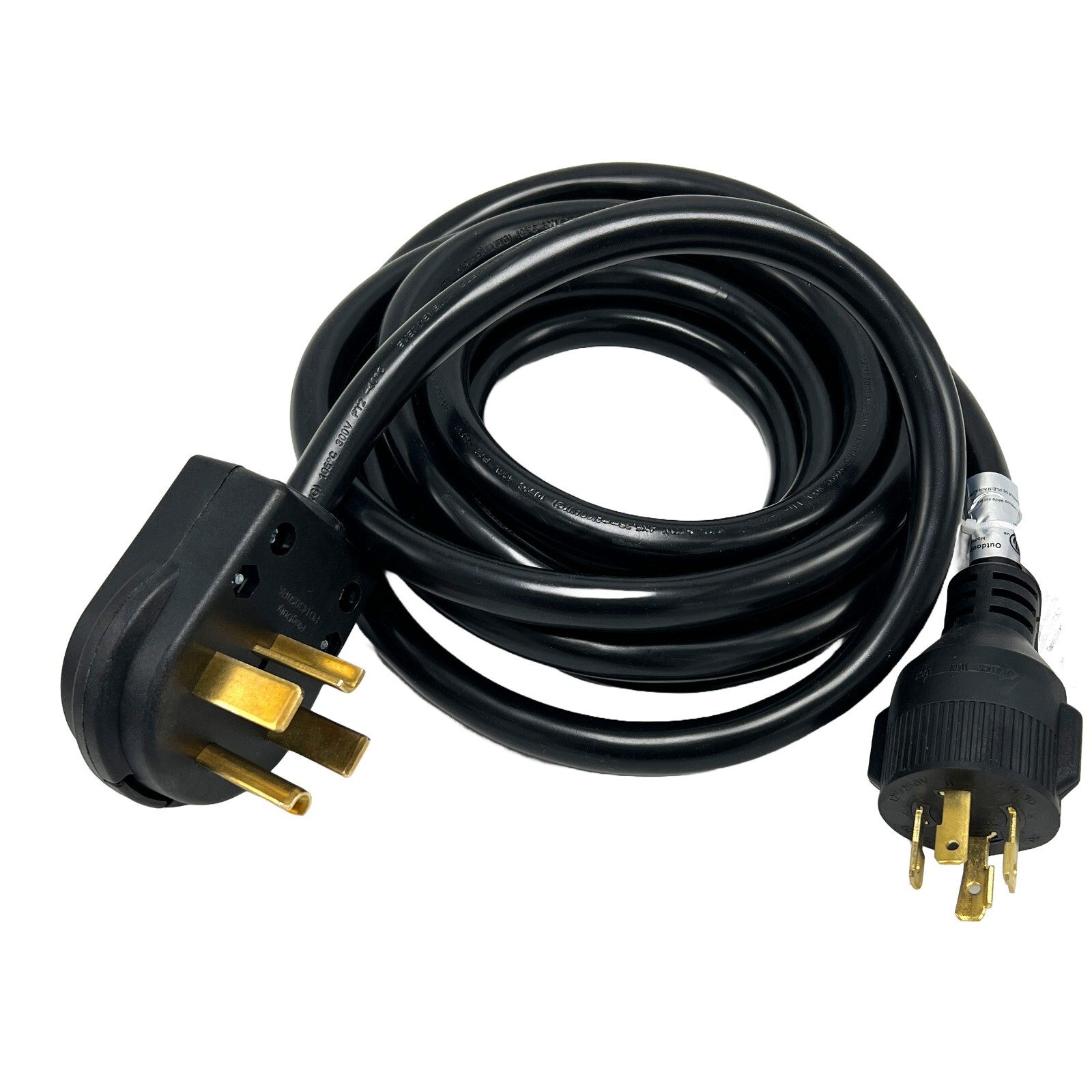 Emergency Generator Dryer Outlet 14-30 Cable, Heavy Duty 25/40 Ft. Length Option