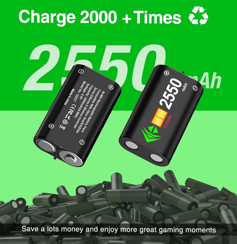 Rechargeable Battery Pack +Charging Dock Station For Xbox Series X/S Controller