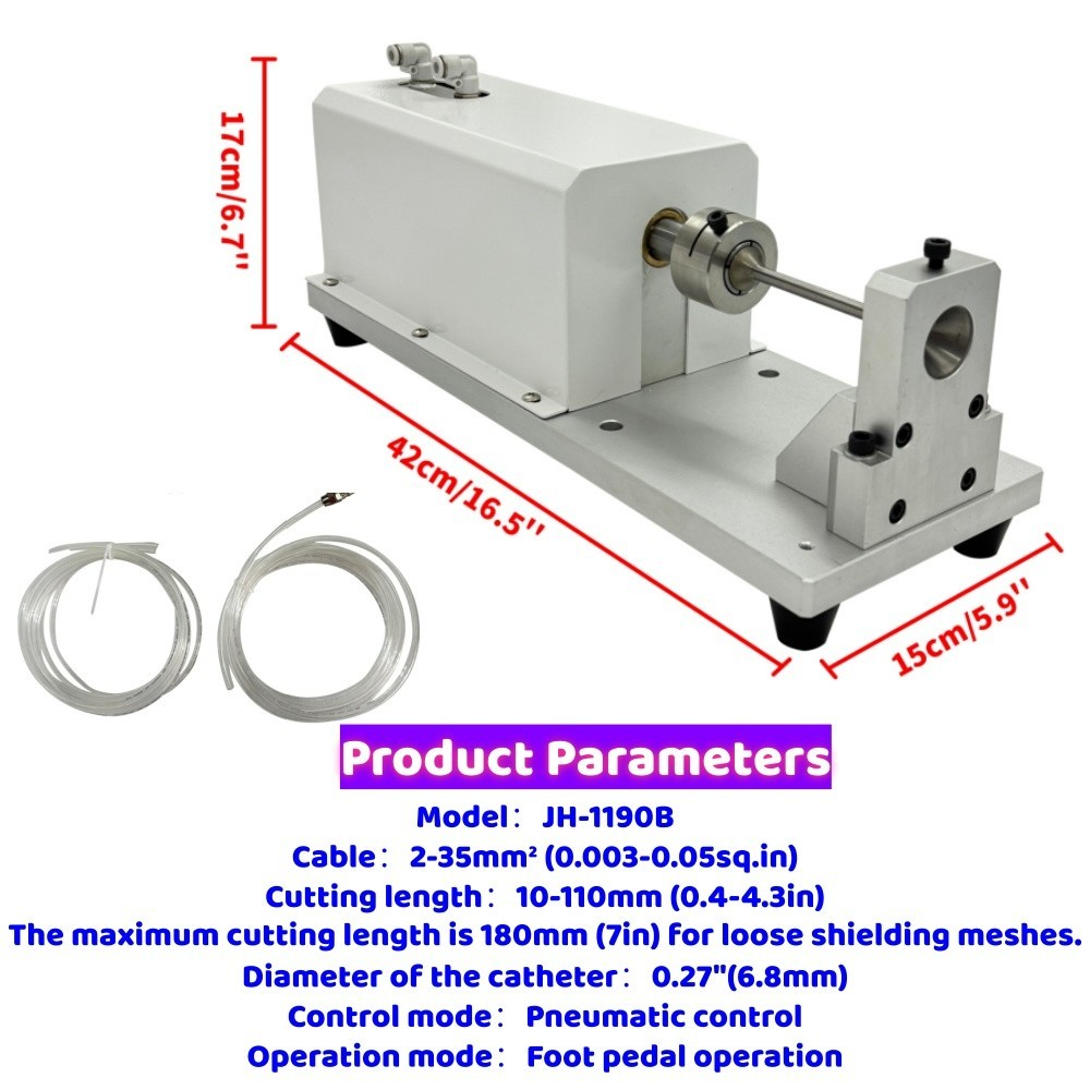 Pneumatic Metal Shielding Mesh Ring Cutting Machine For Energy Cable Assembly