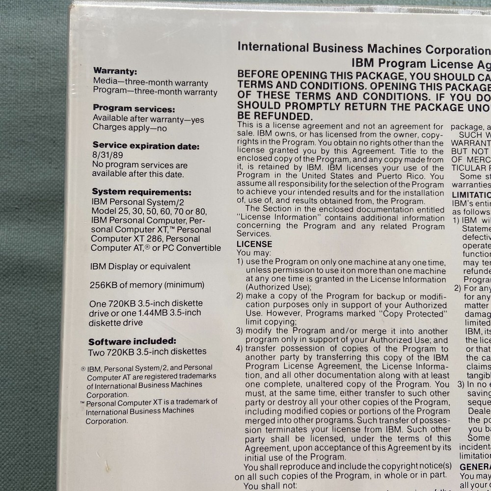 IBM Disk Operating System DOS Version 4.00 3.5" Diskettes NEW SEALED PS/2 PC