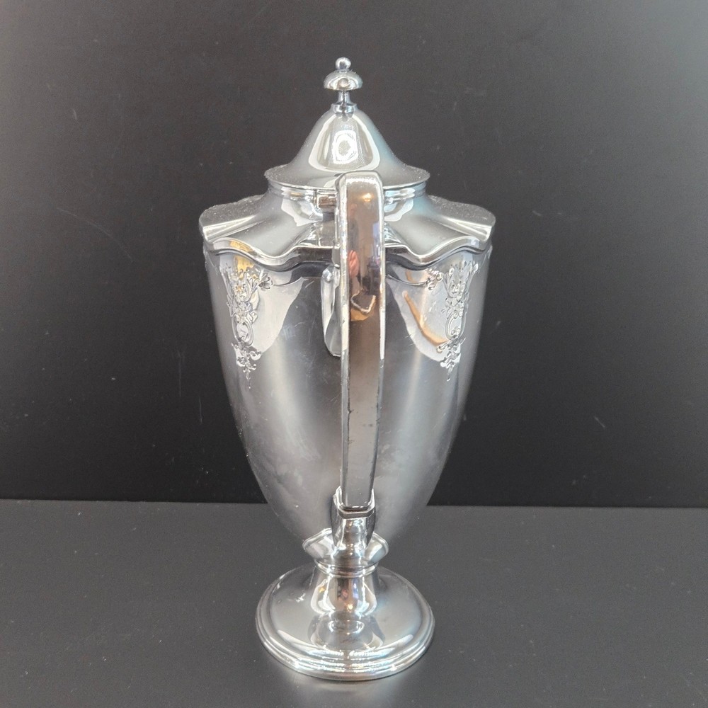 Barbour Silver Co Antique Silver Plate Teapot Hand Chased Monogrammed 5334