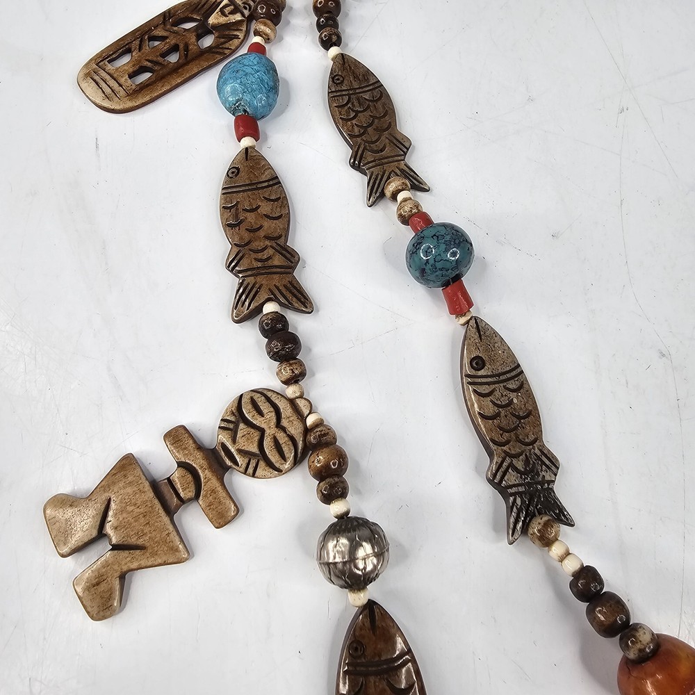 Chunky India Multi Media 2 Strand Statement Necklace