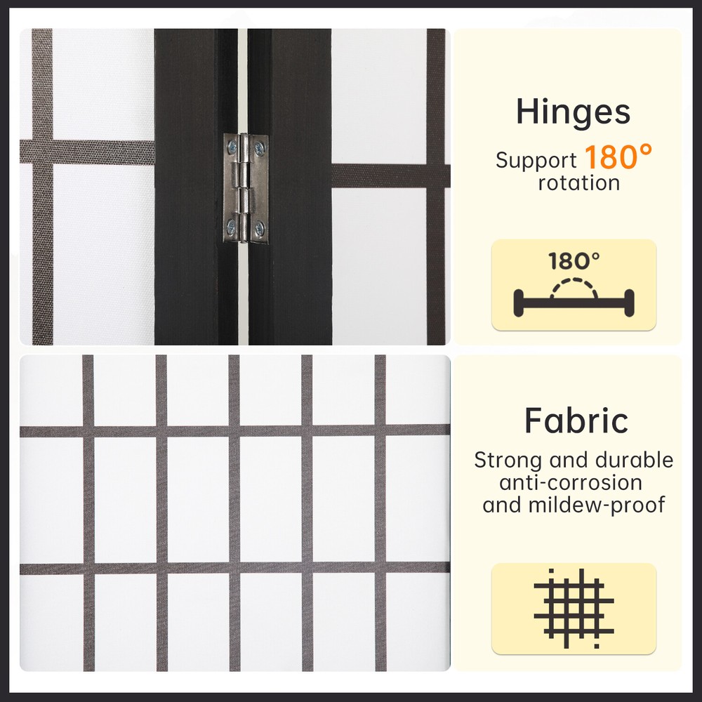 4 Panel Room Divider Privacy Divider Folding Screen Home Office Partition Screen