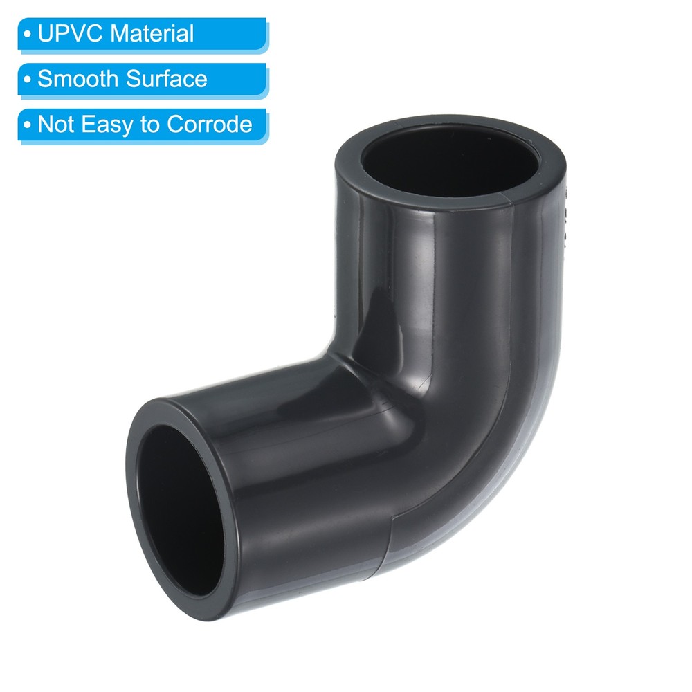 2Pcs UPVC Pipe Fitting Elbow 16mm Socket 90 Degree Adapter Connector Gray
