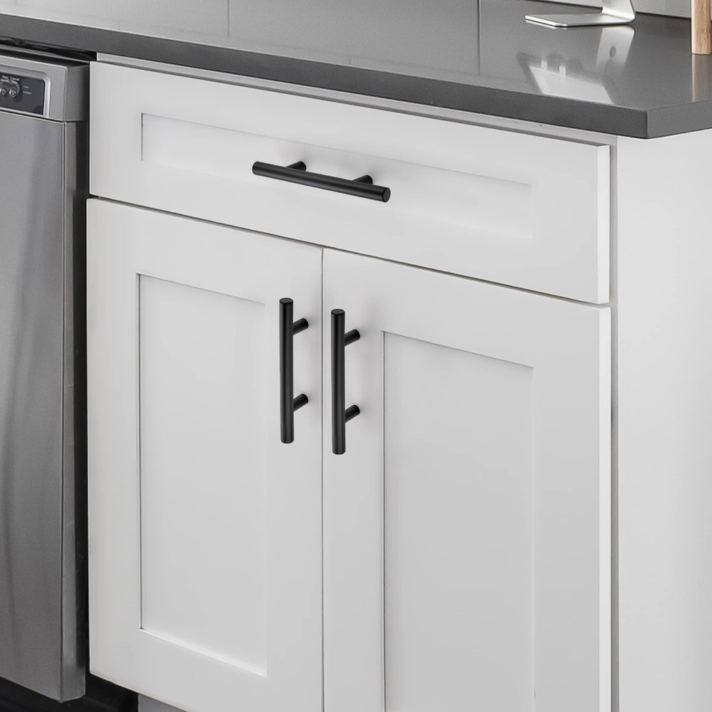 10 Pack Cabinet Handles Kitchen Knobs Matte Black Cabinet Pulls Stainless Steel