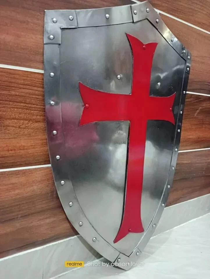 Knight Medieval shield Fully Functional Red Cross Warrior Templar Shield