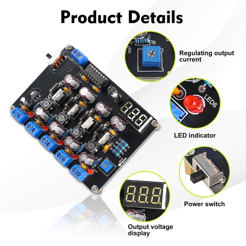 LM2596 Adjustable Power Supply Soldering Kit, DIY Electronics Learning Projec...