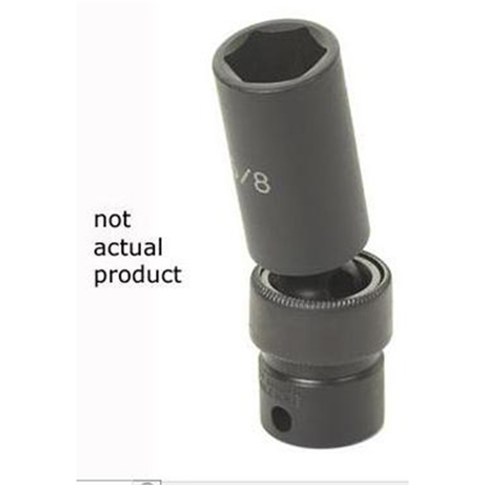 Grey Pneumatic 3/8" Drive x 9/16" Deep Universal Socket 6 Point - Black