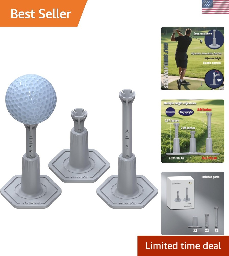 Adjustable Driving Range Golf Tee，Rubber Golf Simulator Tees for Mats，Indoor ...