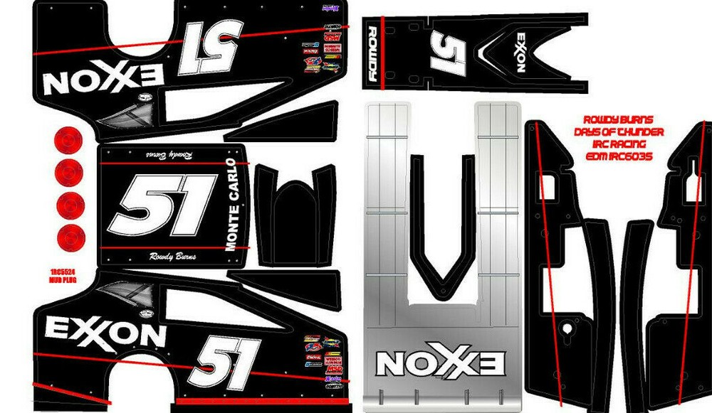 1RC EDM  WRAP SALVAS MUDBOSS 1X18 SCALE ROWDY BURND EXXON THEME WRAP KIT