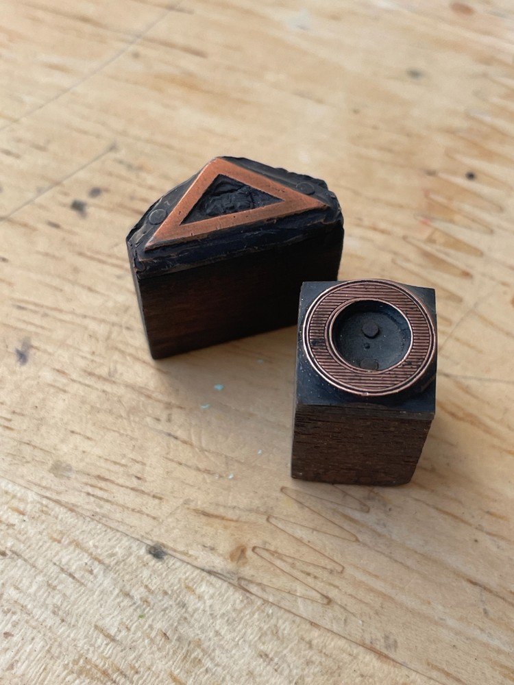 Printing Letterpress Printers Block Copper Small Shapes Triangle & Circle (500)