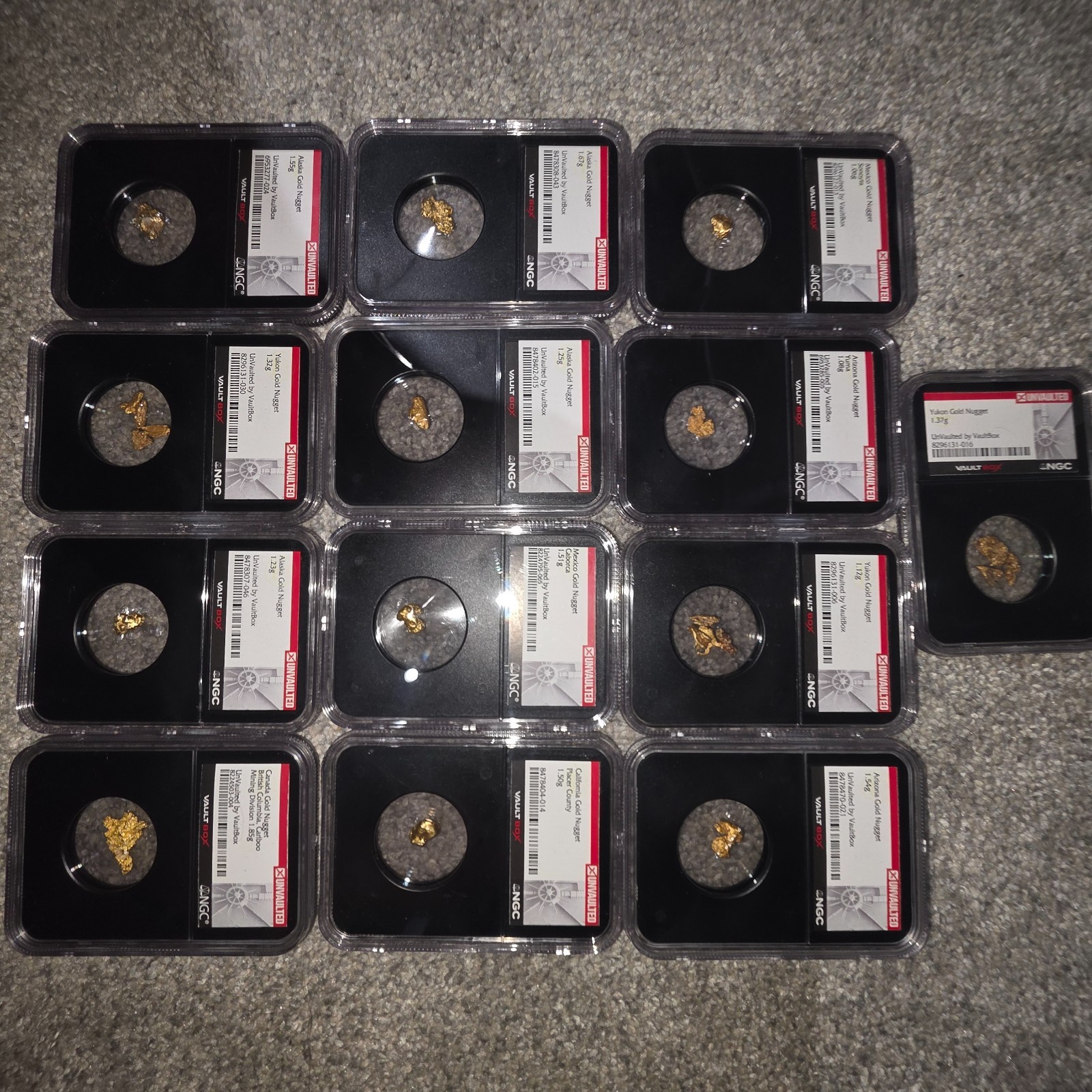 Alaskan gold nuggets 18.02 grams