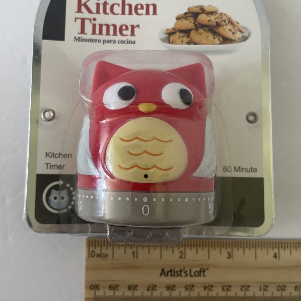 Culinary Elements Red Owl Bird 60 Minute Kitchen Timer NEW