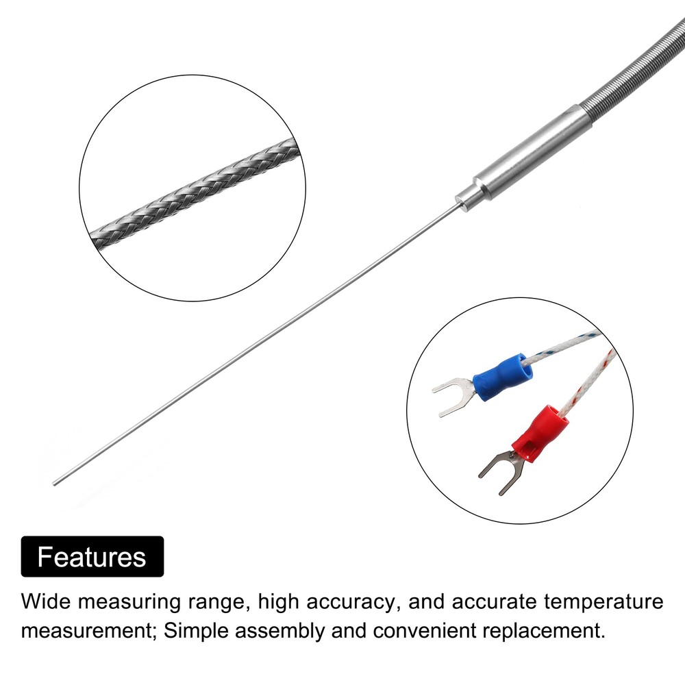 K Type Thermocouple Temperature Sensor Probe 1x100mm 6.6ft Wire