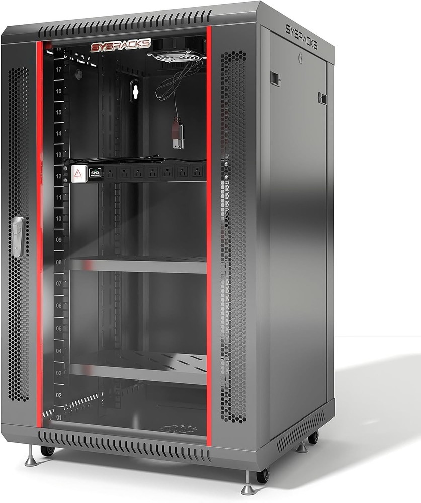 Sysracks 18U 24" Deep Wall Mount IT Network Enclosure Server Rack Cabinet Box