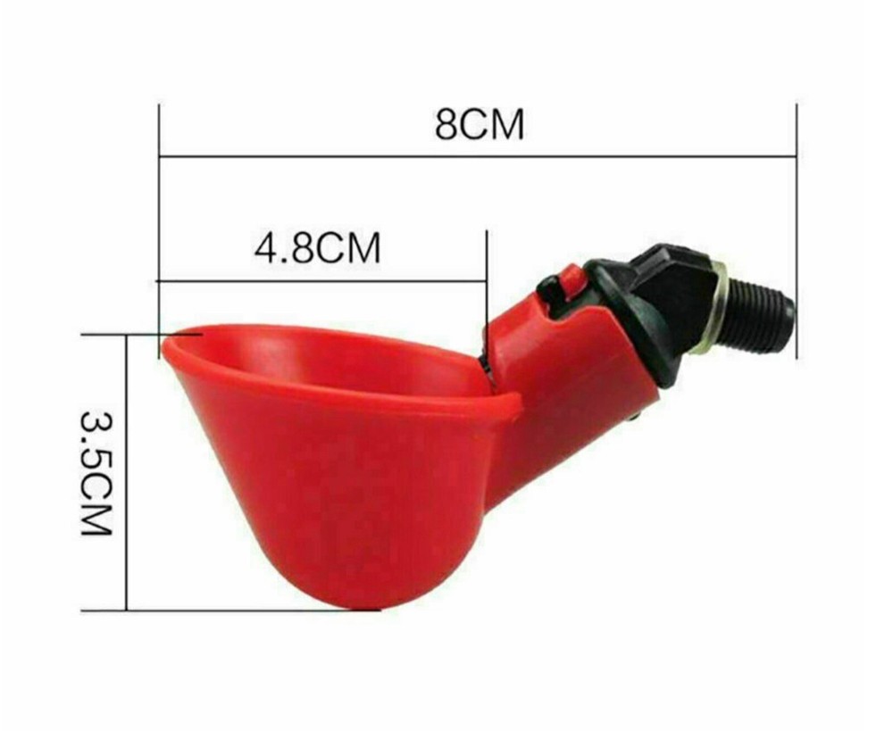 50 Poultry Water Drinking Cups Chicken Hen Plastic Automatic Drinker Feeder