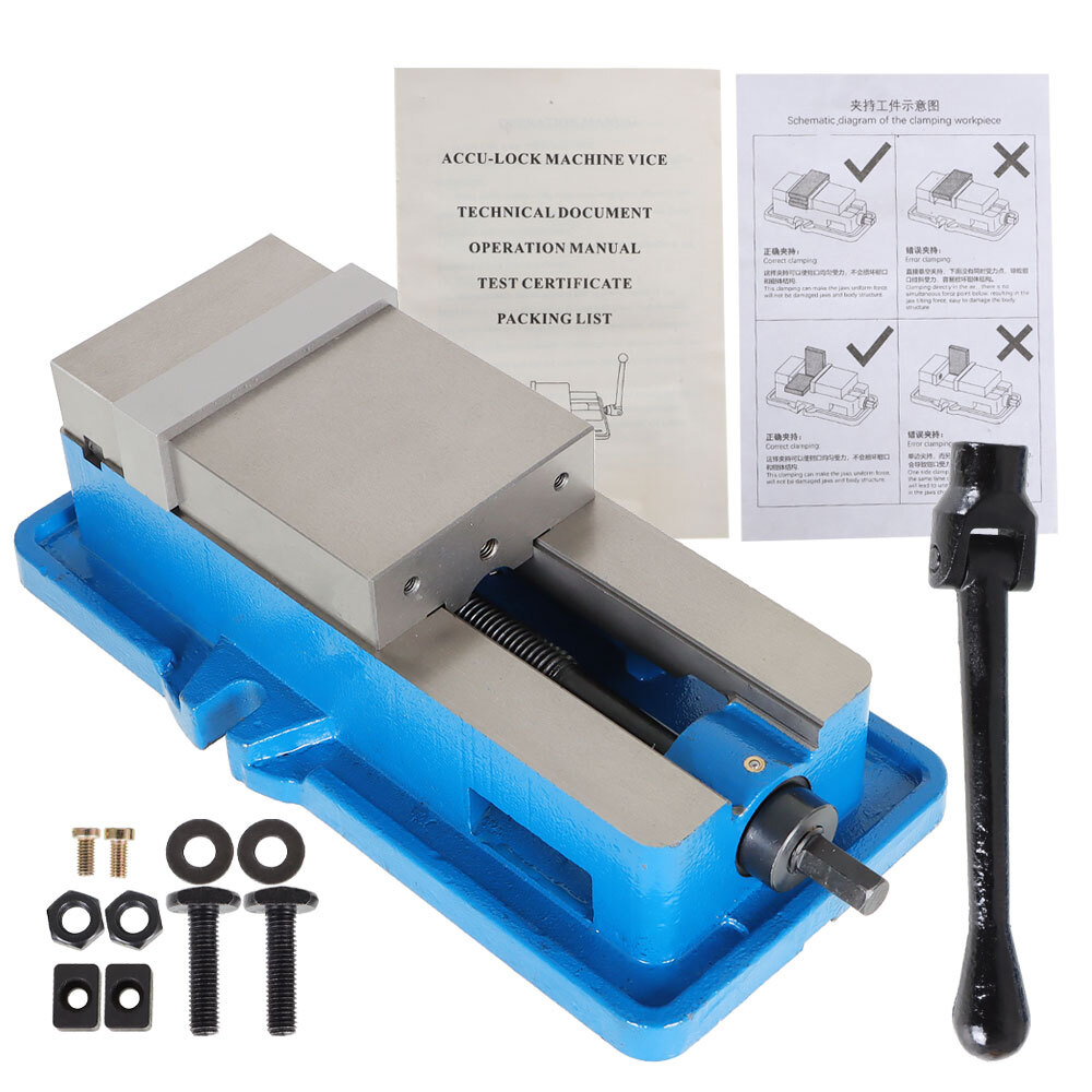 4" Lockdown CNC Milling Machine Bench Vise Clamping Vice Precision Without Base