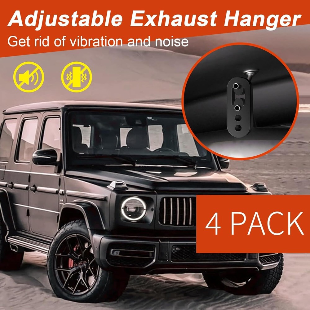 4Pc Performance Polyurethane Rubber Exhaust Hangers Adjustable Muffler Universal