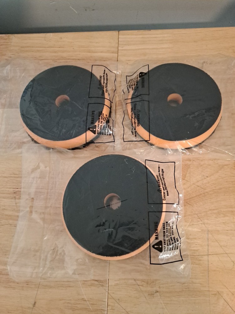 3 x Wool Polishing Pads 5" Buffing Pad  Orange