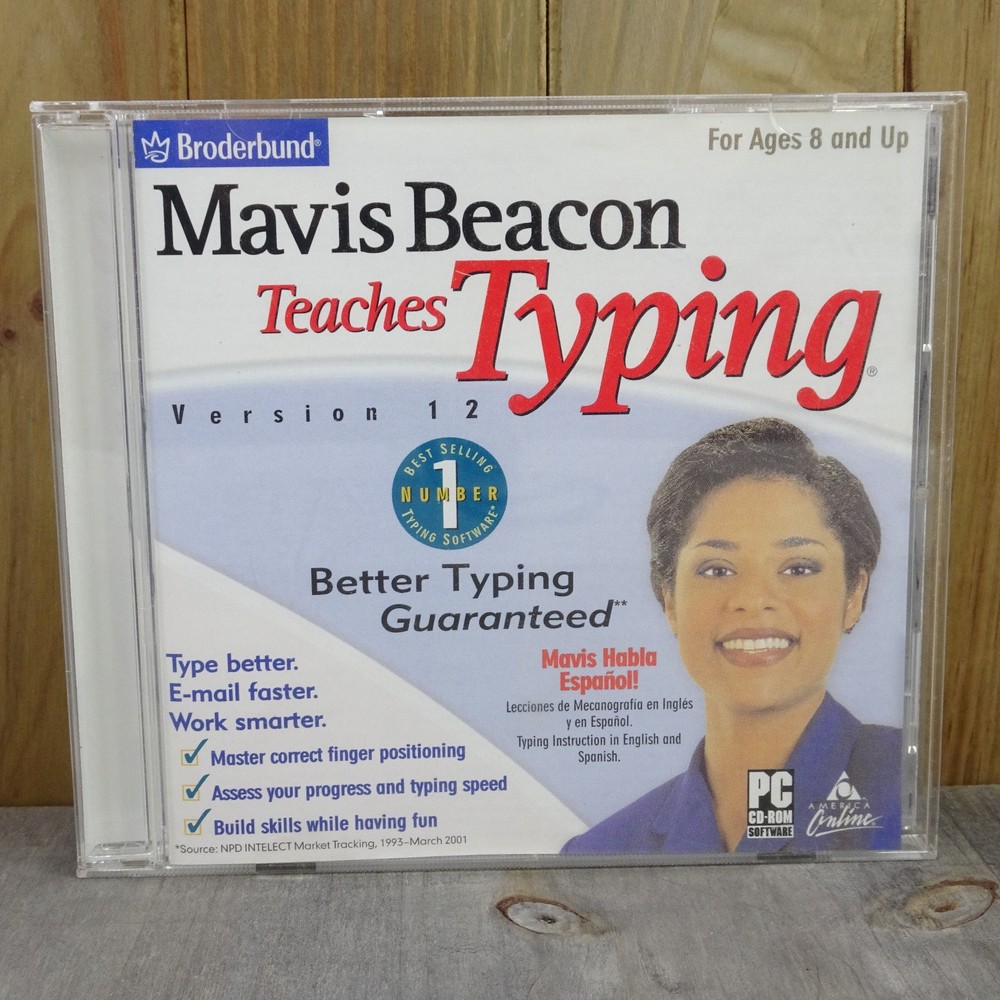Mavis Beacon Teaches Typing Version 12 CD-ROM Windows 95 98 2000 XP Broderbund