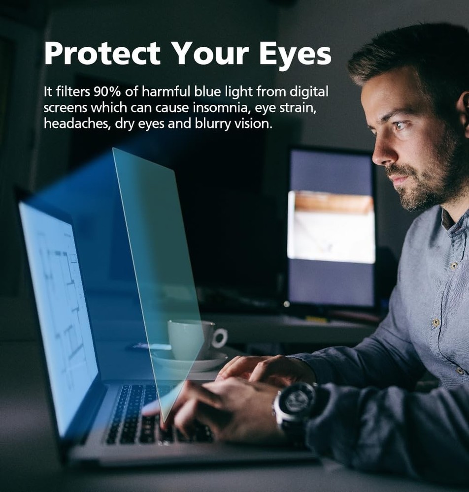2-Pack 27" Blue Light Blocking Screen Protector for 16:9 Widescreen Monitors