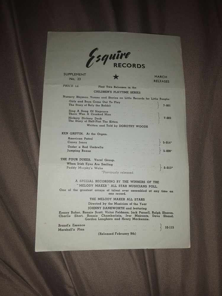 Esquire Records Supplement #23