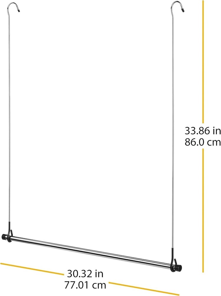 Durable Chrome Double Closet Rod - Maximize Space & Keep Clothes Wrinkle-Free