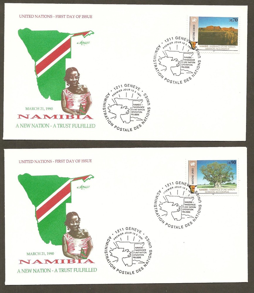 UN Geneva #199-200 Namibia (2) Artmaster FDCs
