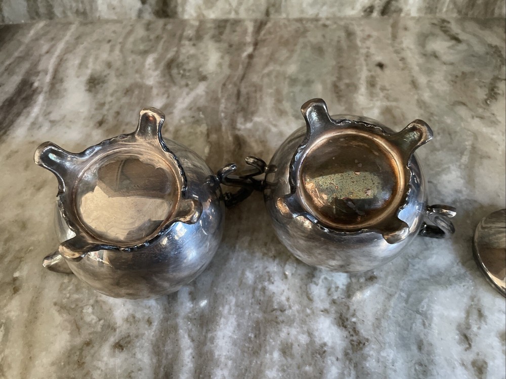 VIntage Silver on Copper Tea Set