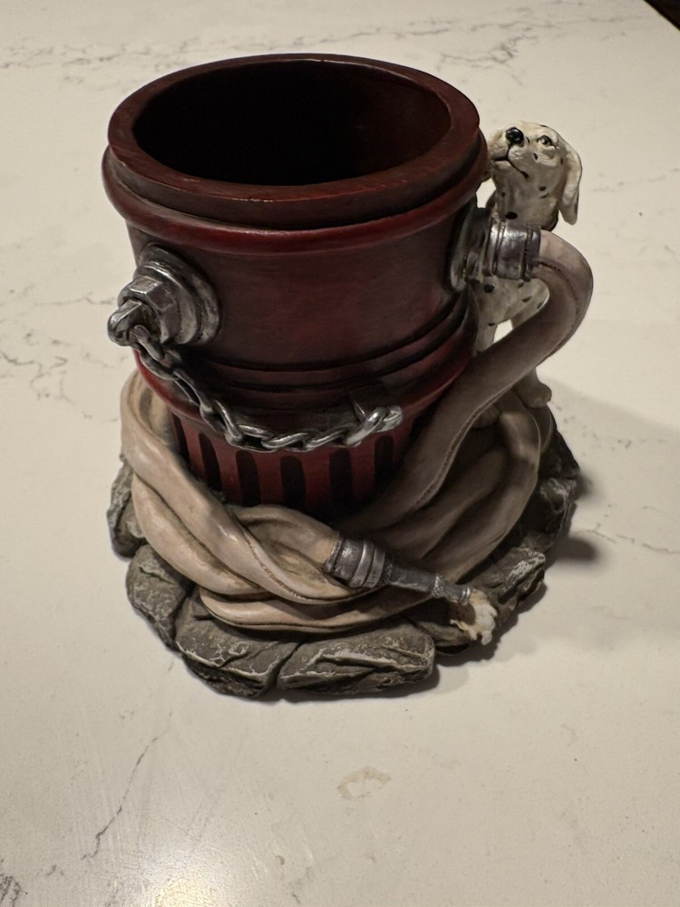 Fireman Pencil Holder Fire Hydrant Dalmatian