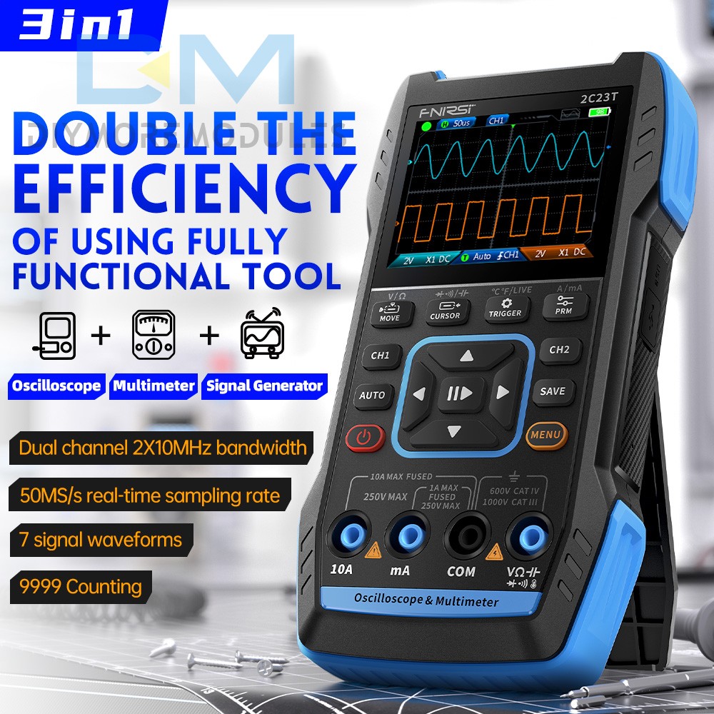 FNIRSI 2C23T Handheld Digital Oscilloscope Multimeter Function Signal Generator