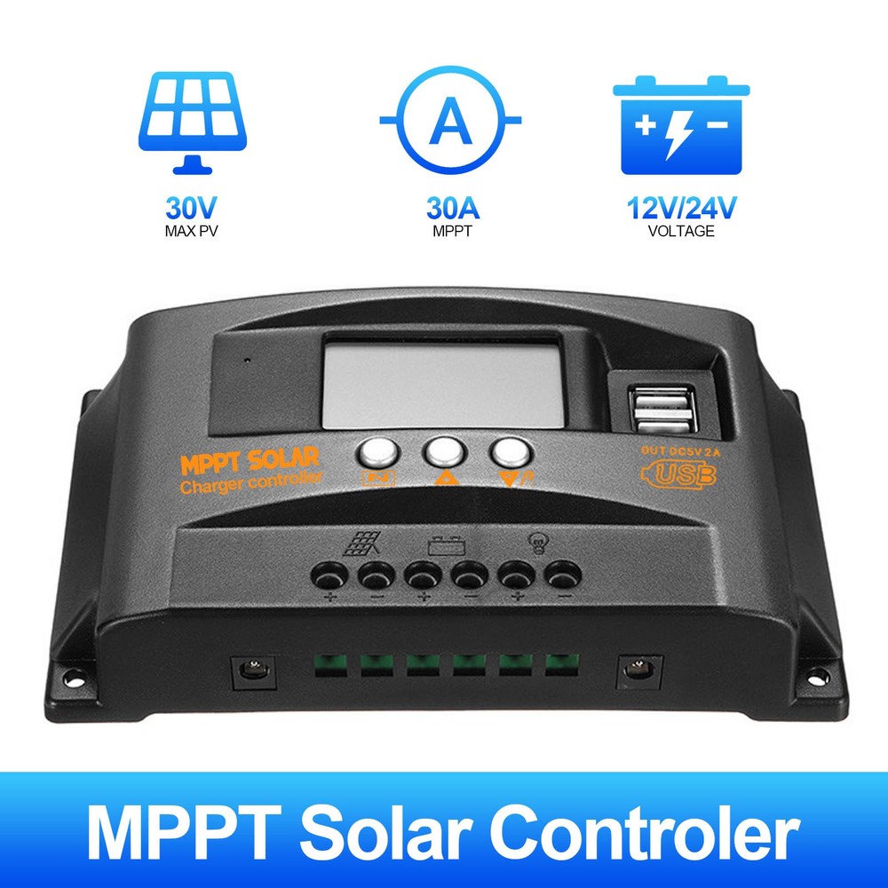30A/60A MPPT Solar Panel Battery Regulator Charge Controller 12V/24V Auto USB