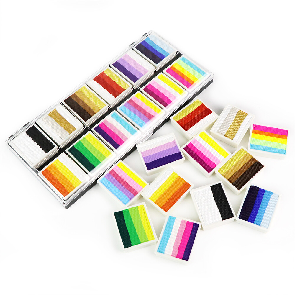 Bowitzki 50 colors Water Based Professional Face Paint 12*10g Split Cake Palette