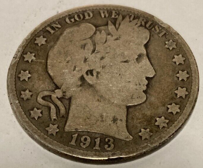 1913 D Barber Silver 50¢ 1249