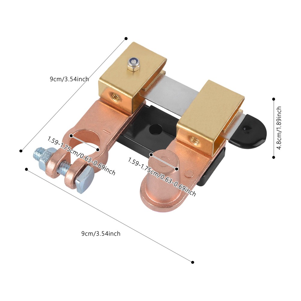 Brass Horizontal Knife-type Battery Switch, Negative Battery Disconnect Switch