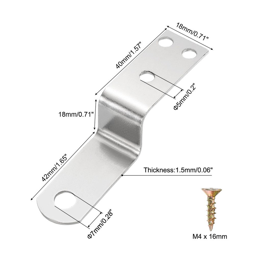 10pcs Z Shaped Corner Bracket, 0.7 Inch Silver Frame Bracket