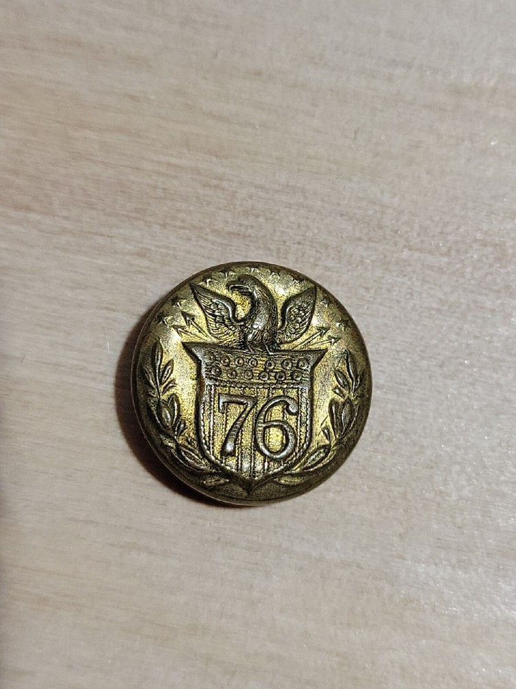 1776-1876 Antique Button, Eagle on Shield, 100th US Independence Anniversary