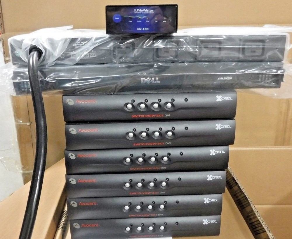 Dell KVM2162 Remote Media Switch w/6 Avocent SwitchView SC4 Modules And Cables
